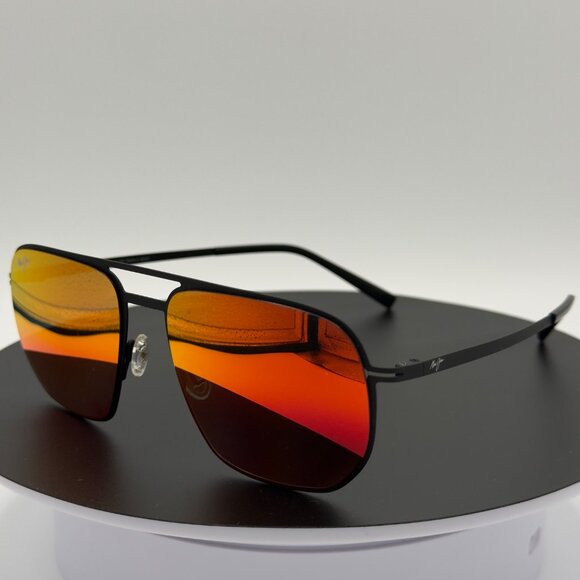 Maui Jim Sharks Cove Black Hawaii Lava Polarized Sunglasses MJ605-02 - Picture 4 of 11
